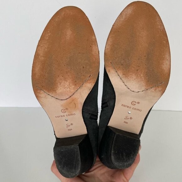 corso Como Gray Suede Studded Heeled Ankle Boots Womens 8.5 - Picture 6 of 8